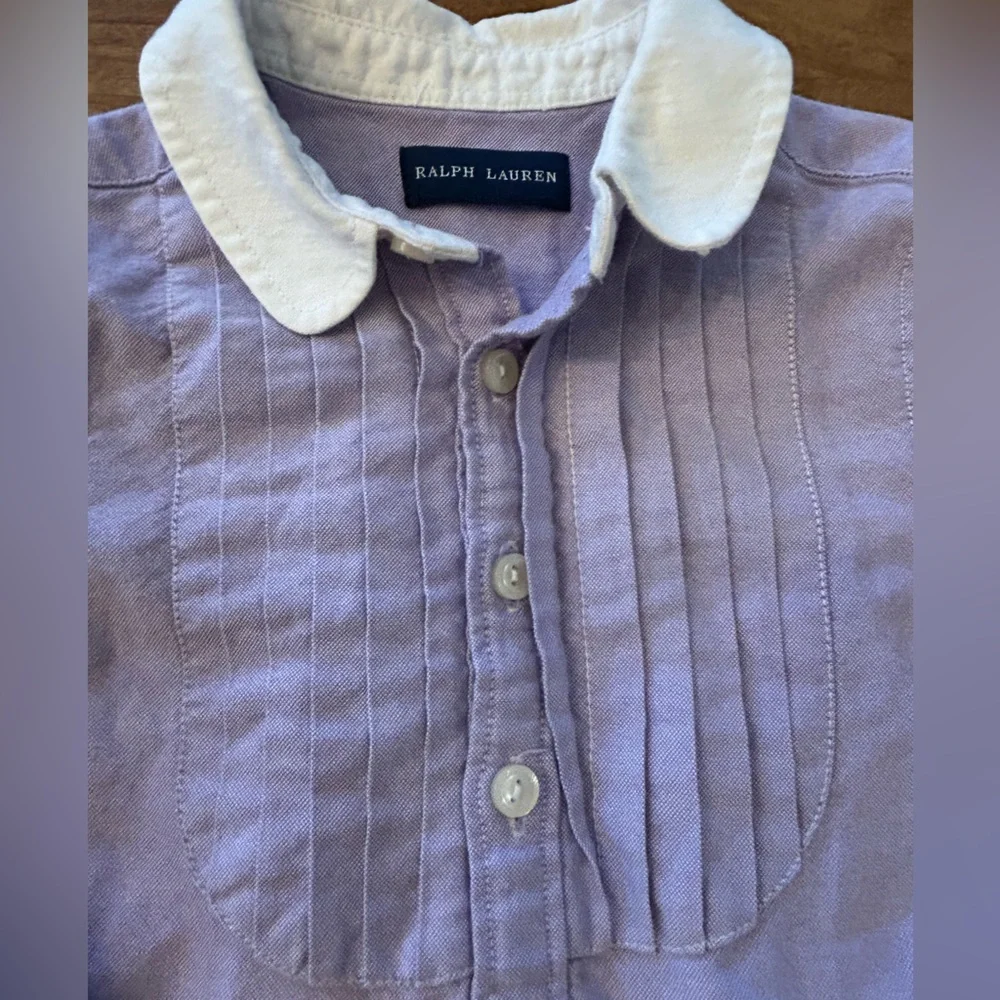 Ralph Lauren - Lavender Button-Up Pleated chest and White Collar - Girls Size 3T